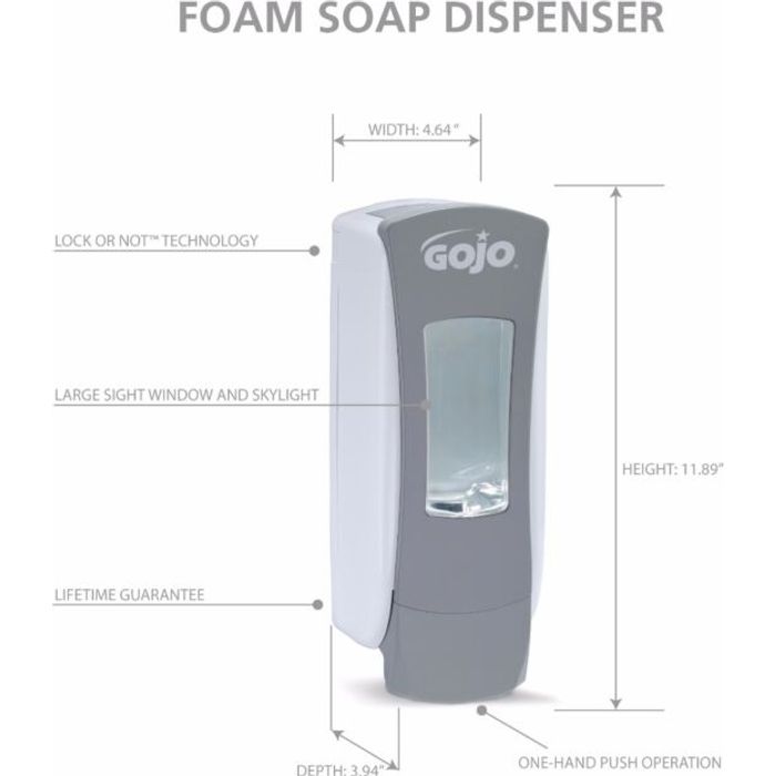 Gojo® ADX-12™ dispenser 1250 ml, grå/hvit