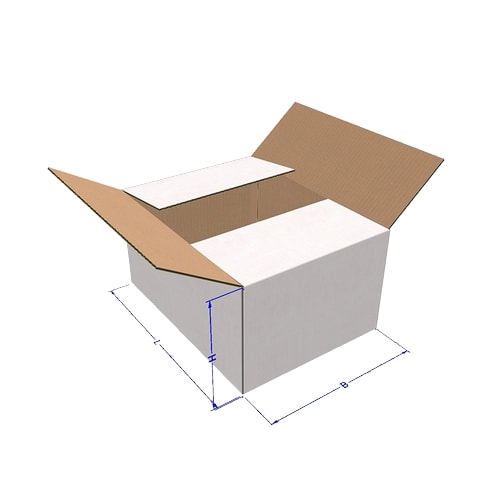 Pappkasse Hvit 29x19x13cm 2,5kg