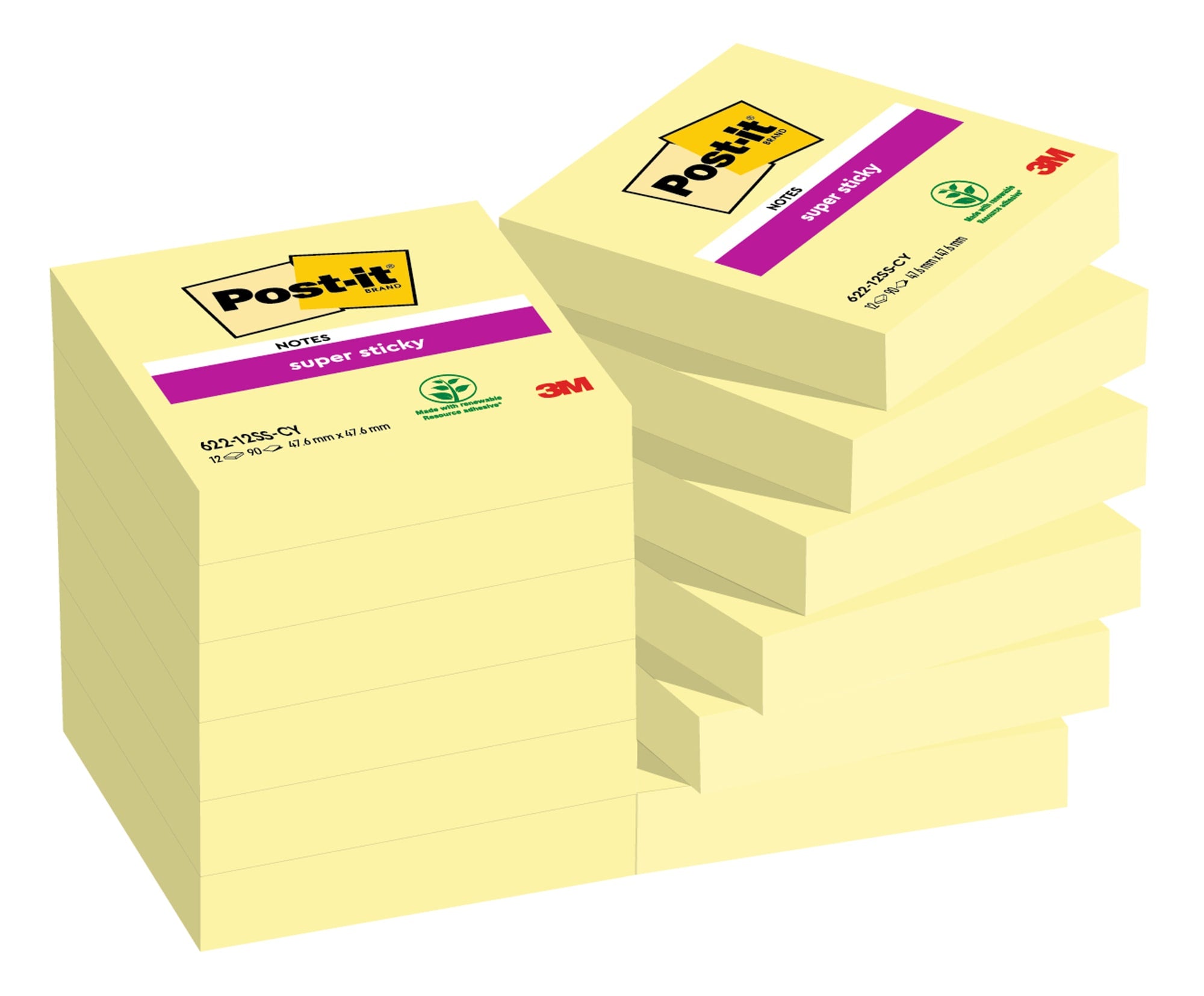 Notatblokk Post-it SS 47,6x47,6 Gul