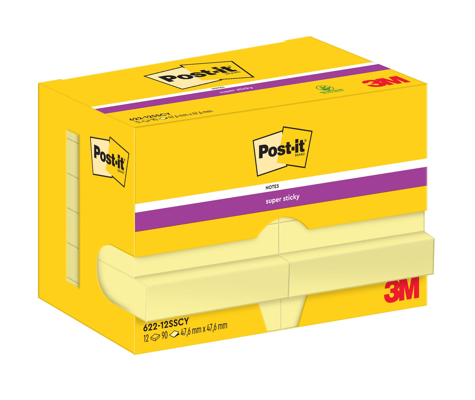 Notatblokk Post-it SS 47,6x47,6 Gul