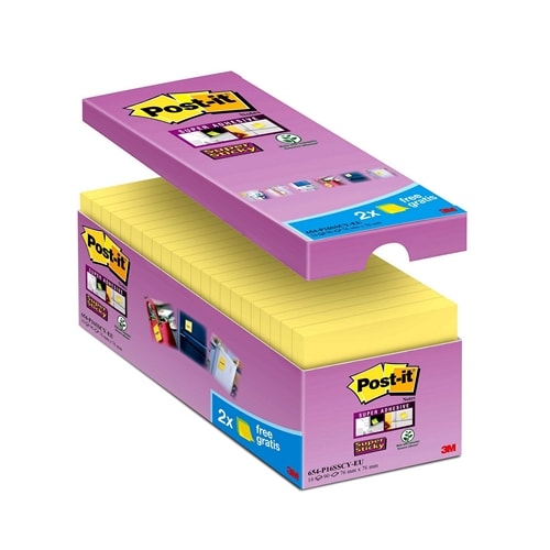 Notatblokk Post-it SS 76x76 Gul 14+2