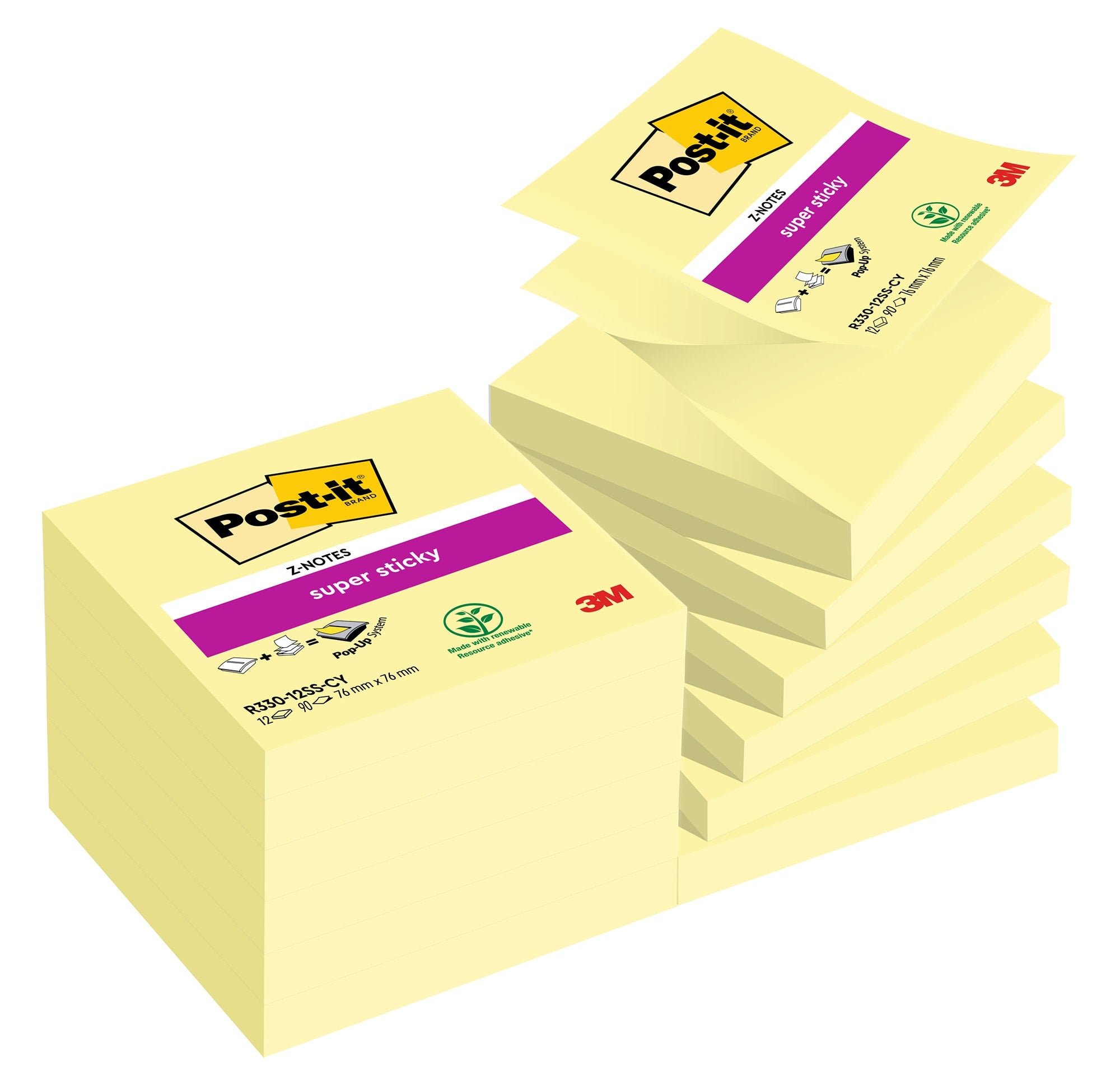 Notatblokk Post-it SS Z-N 76x76 Gul
