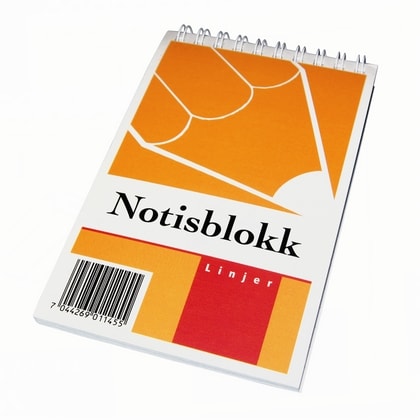 Notisblokk 90 x 140mm linjert spiraltopp