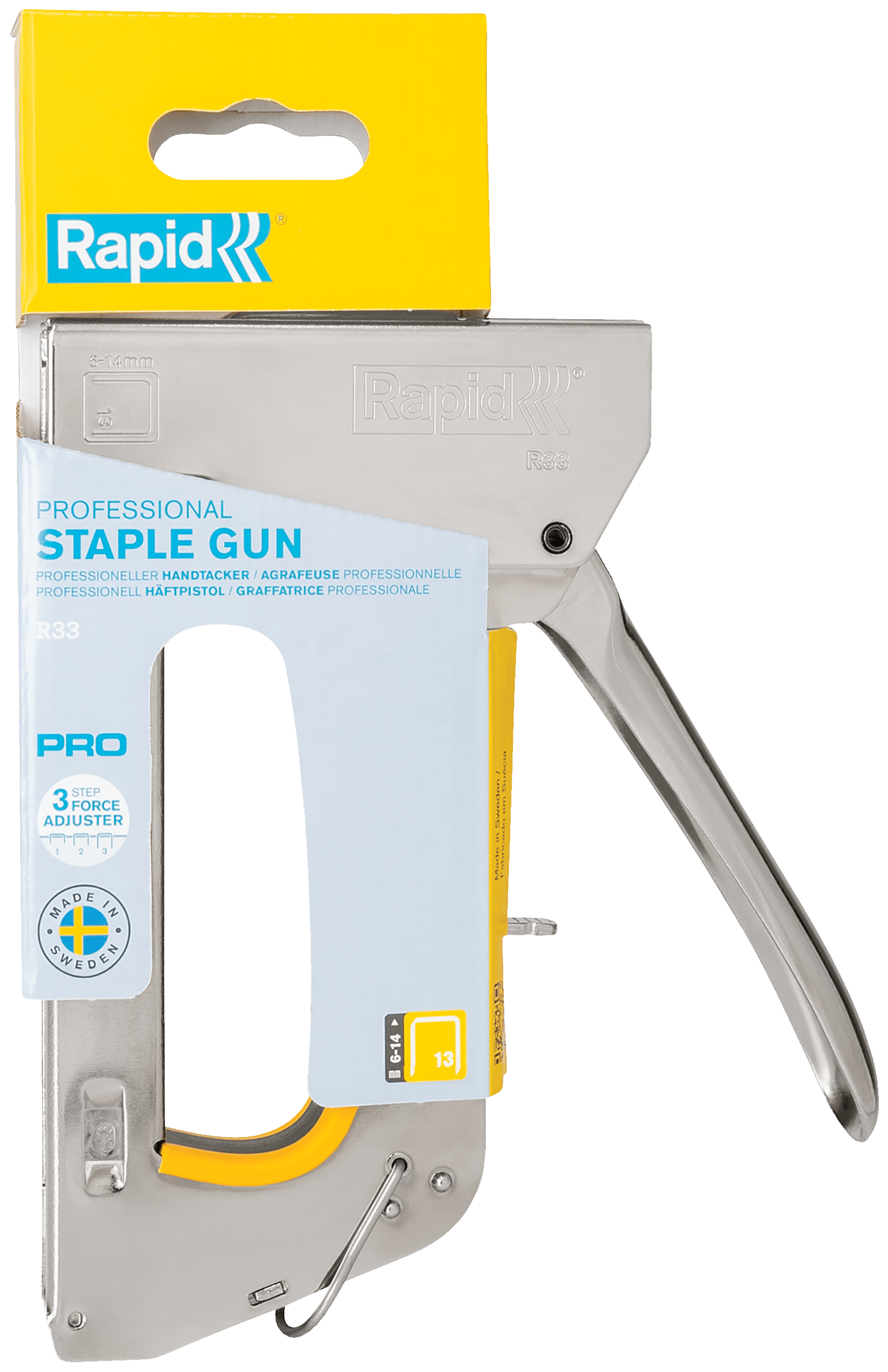 Stiftepistol Rapid PRO R33E Gul