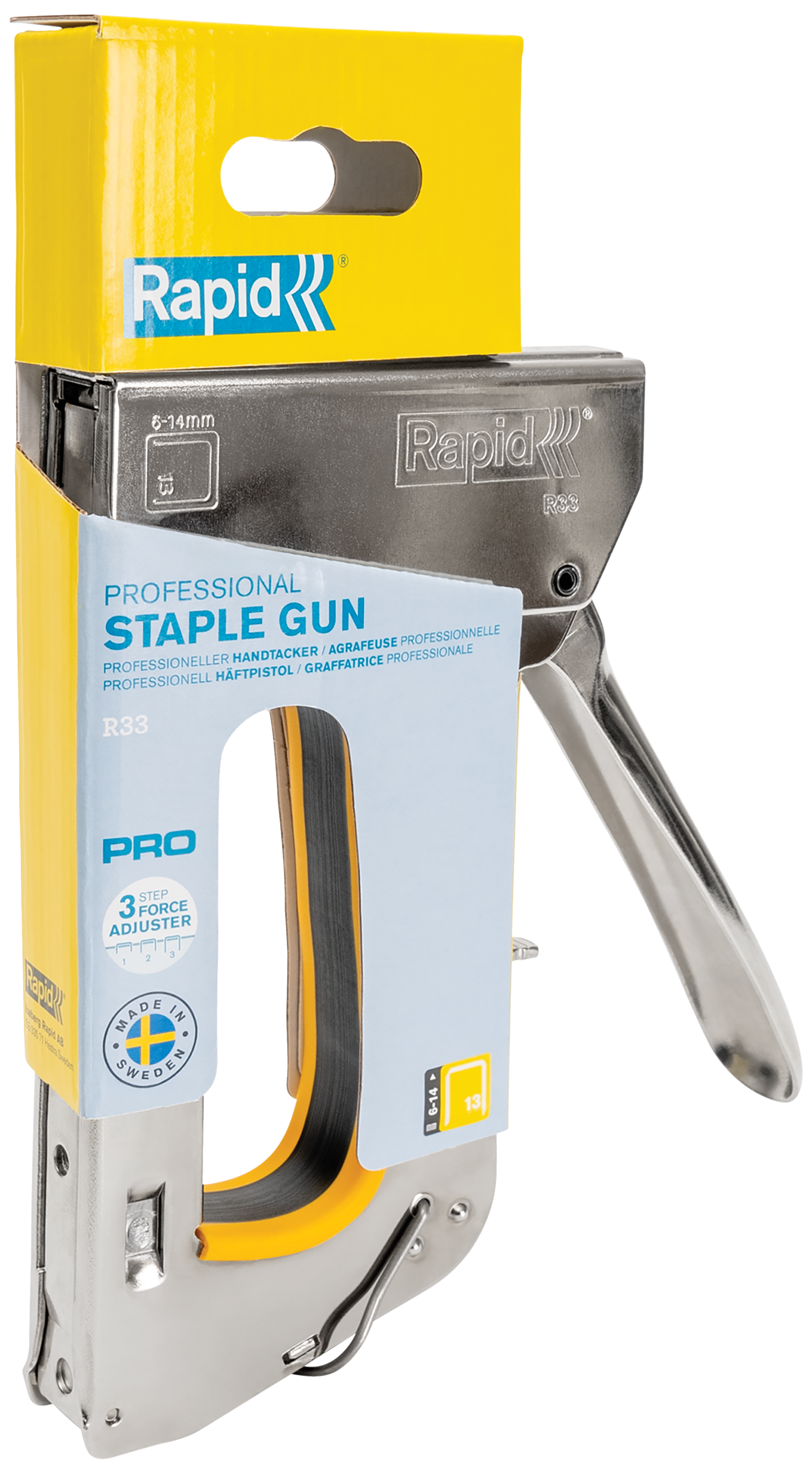 Stiftepistol Rapid PRO R33E Gul