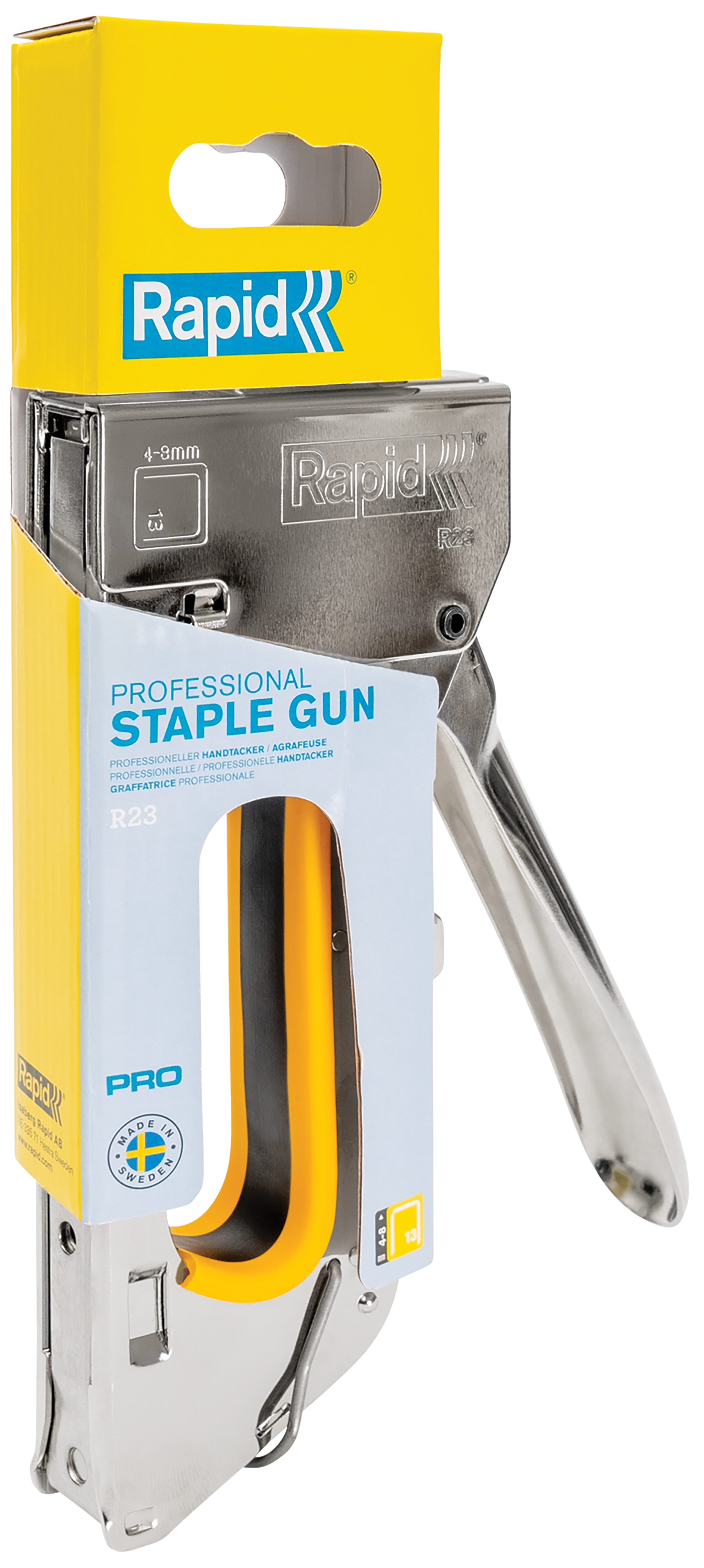 Stiftepistol Rapid PRO R23E Gul