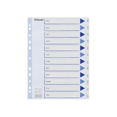 Skillekort PP A4 Des-Jan hvit