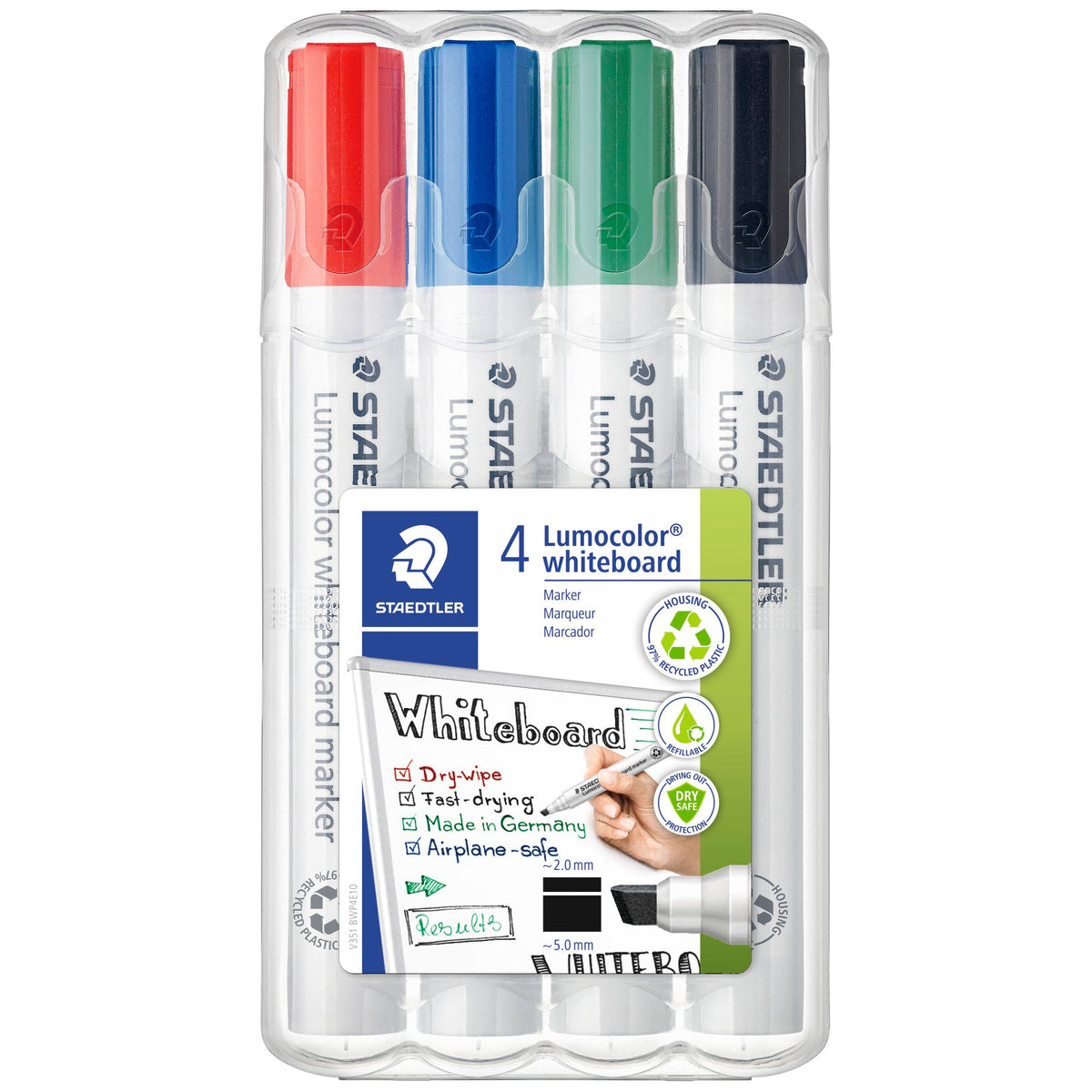 Whiteboardpenn Lumocolor 2-5mm 4pk.