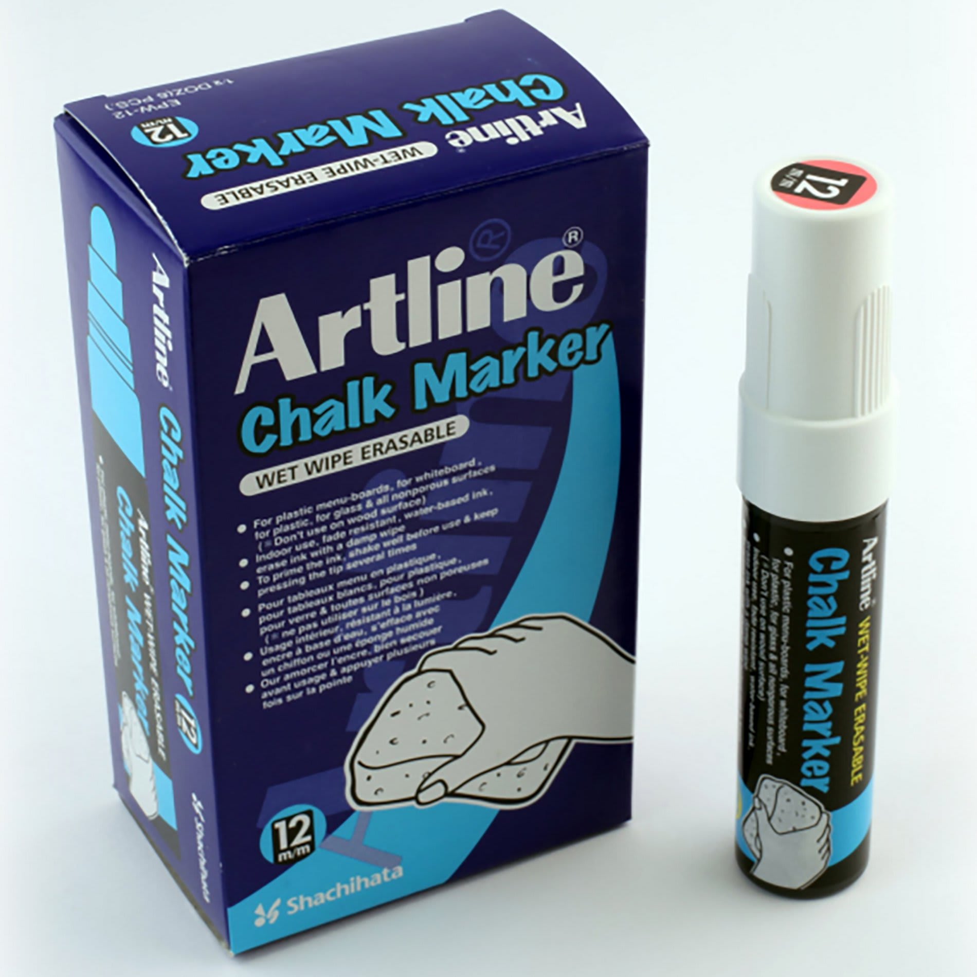 Marker Artline blackboard hvit 12mm