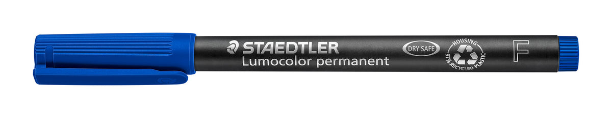 Merkepenn Lumocolor perm. F blå