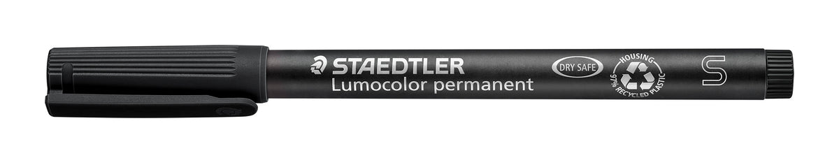 Merkepenn Lumocolor perm. S sort