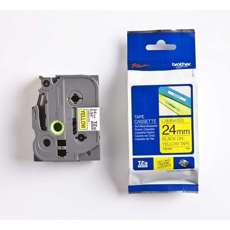 Tape Brother TZe-651 24mm Sort/Gul