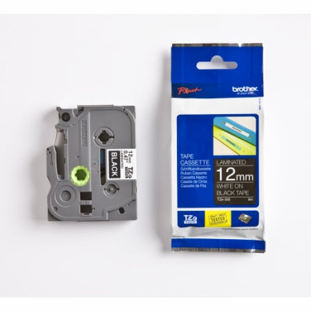 Tape Brother TZe335 12mm hvit/sort