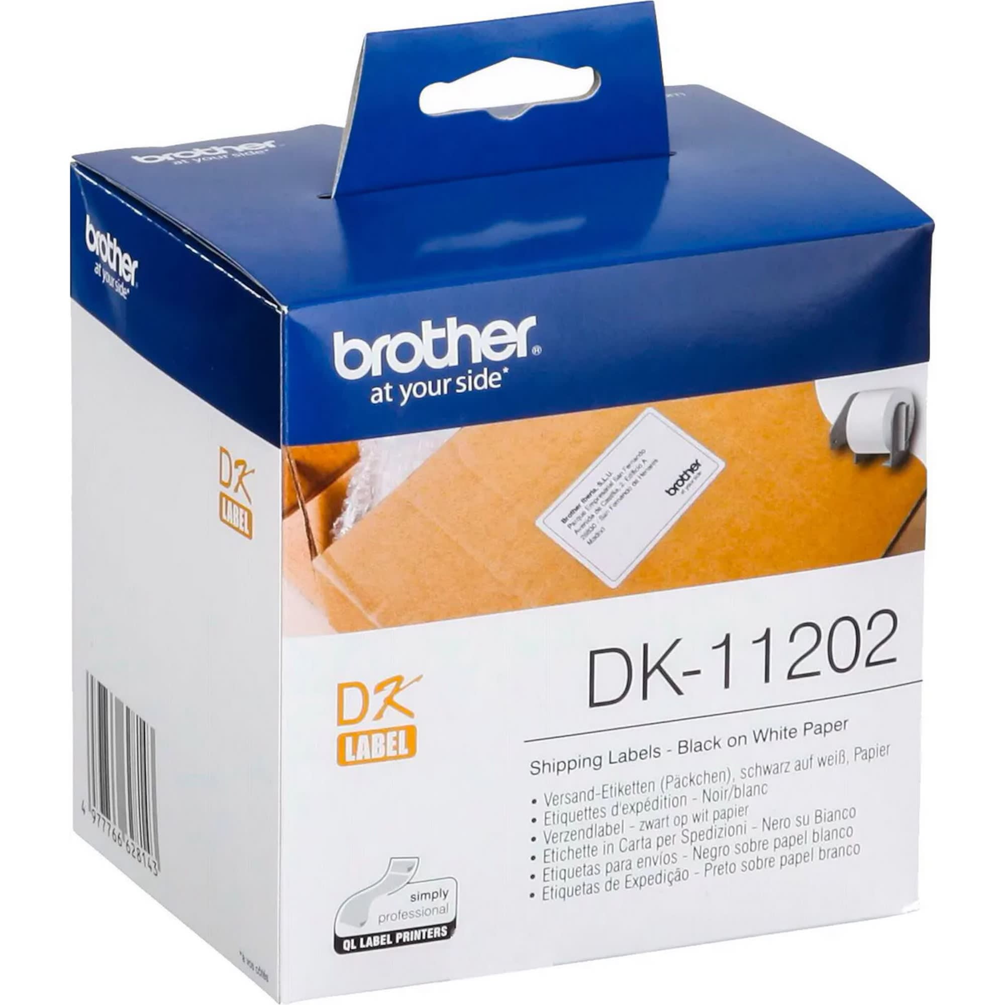 Fraktetikett Brother 62x100mm hvit