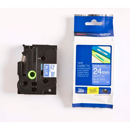 Tape Brother TZe555 24mm hvit/blå