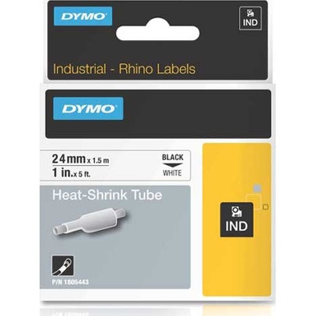 Tape Rhino Krympetape 24mm sort/hvit