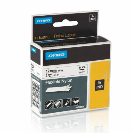 Tape Rhino flex.nylon 12mm sort/hvit