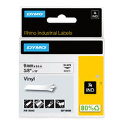 Vinyltape Dymo Rhino 9mm sort/hvit