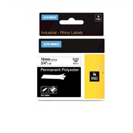 Tape Rhino perm.poly 19mm sort/hvit