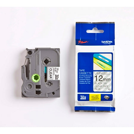 Tape Brother TZe131 12mm sort/klar