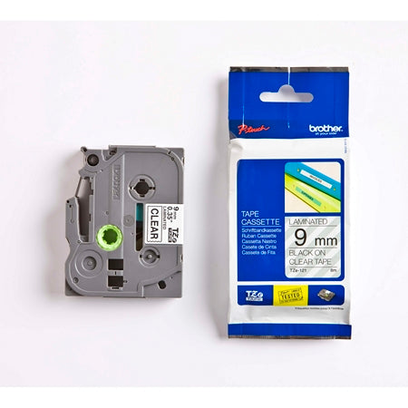 Tape Brother TZe121 9mm sort/klar