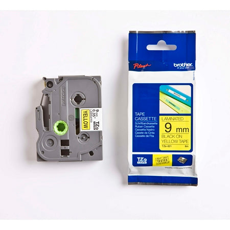 Tape Brother TZe621 9mm sort/gul