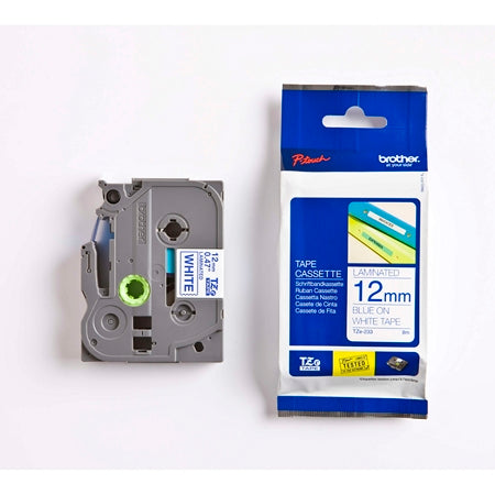 Tape Brother TZe233 12mm blå/hvit