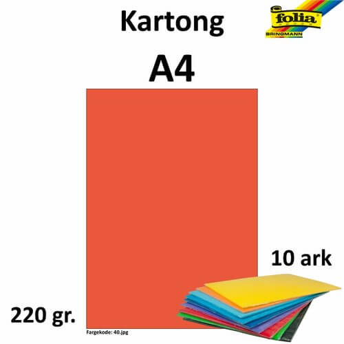 Kartong A4 220g mørk orange