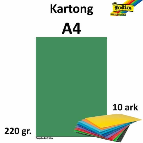 Kartong A4 220g mellom grønn
