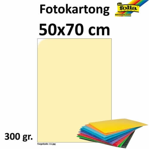 Fotokartong 50x70 300g vanilje 10pk