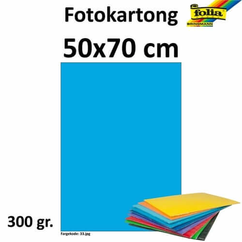 Fotokartong 50x70 300g lys blå 10pk