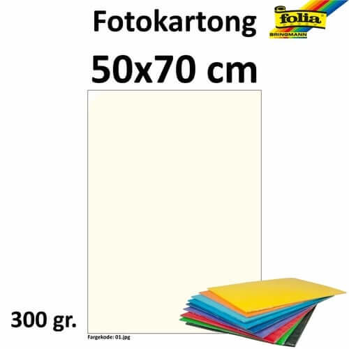 Fotokartong 50x70 300g p.hvit 10pk