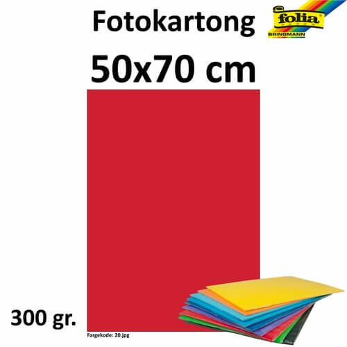 Fotokartong 50x70 300g rød 10pk