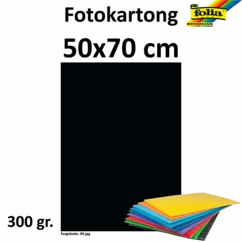 Fotokartong 50x70 300g sort