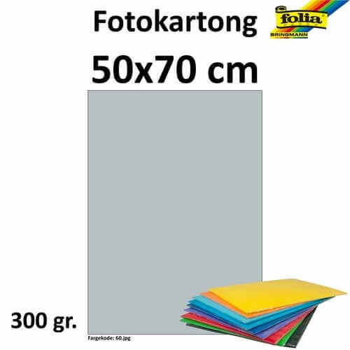 Fotokartong 50x70 300g sølv 10pk