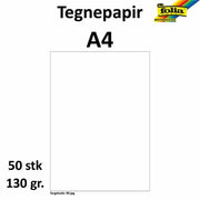 Tegnepapir A4 130g hvit 50pk