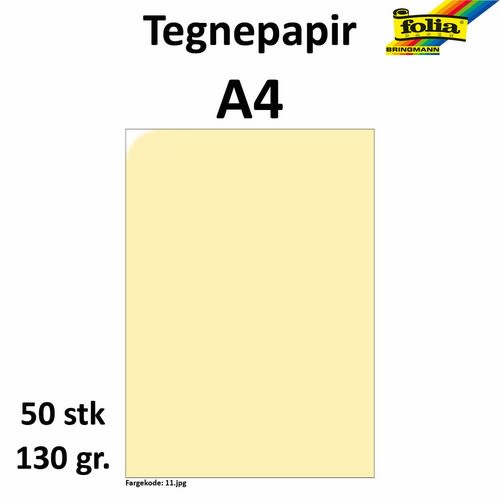 Tegnepapir A4 130g vanilje 50pk