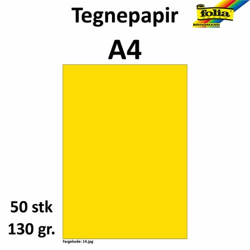 Tegnepapir A4 130g banangul 50pk
