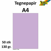 Tegnepapir A4 130g syrinlilla 50pk