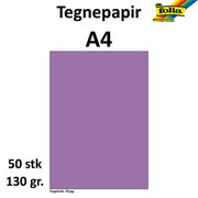Tegnepapir A4 130g lilla 50pk