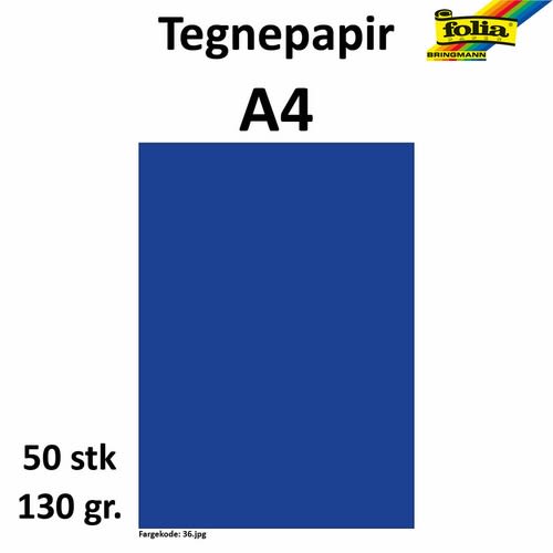 Tegnepapir A4 130g mørk blå 50pk