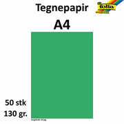 Tegnepapir A4 130g smaragdgrønn 50p