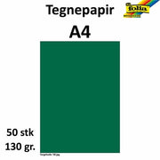 Tegnepapir A4 130g mørk grønn 50pk