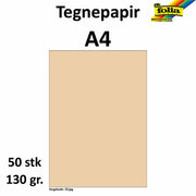 Tegnepapir A4 130g sandbrun 50pk
