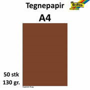 Tegnepapir A4 130g sjoko.brun 50pk