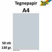 Tegnepapir A4 130g lys grå 50pk