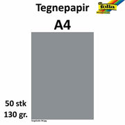 Tegnepapir A4 130g mørk grå 50pk