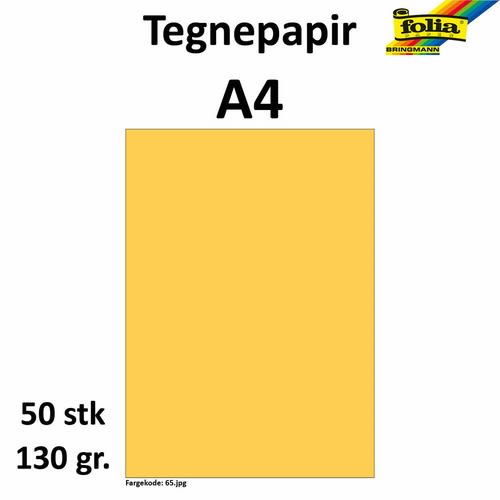Tegnepapir A4 130g matt gull 50pk