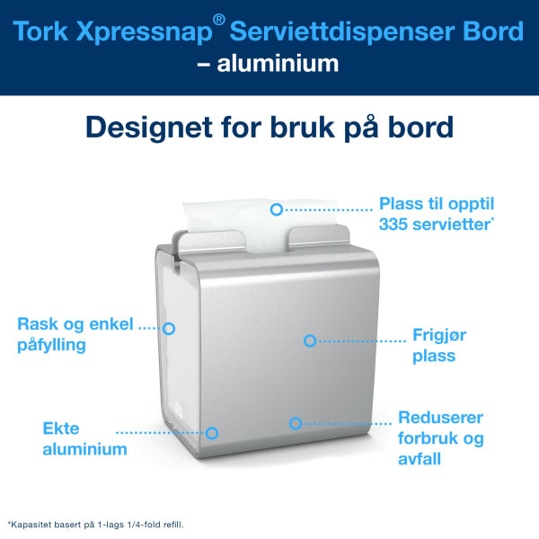 Serviettdisp Tork Xpressnap Aluminiun N4