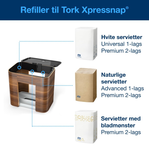 Serviettdisp Tork Xpressnap Valnøtt N4